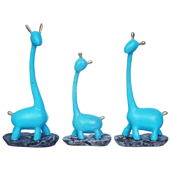 Set_Of_3_Blue_Giraffe_Decorative_Figurines_With_Marble_Base