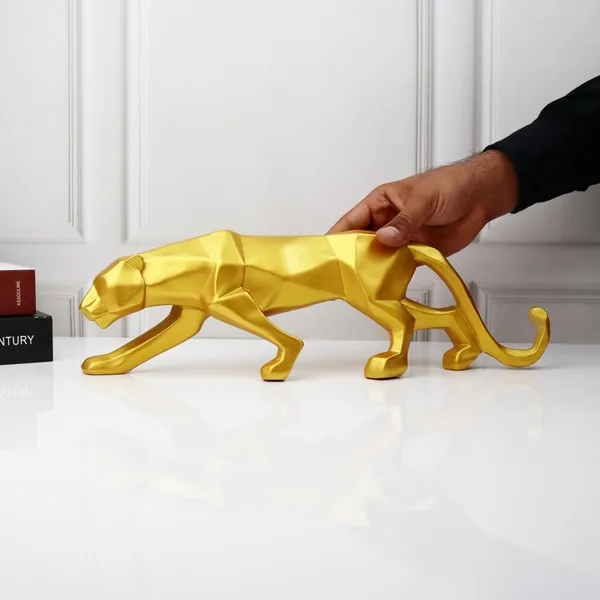 Geometric_Gold_Panther_Figurine_Modern_Home_Decor_Sculpture