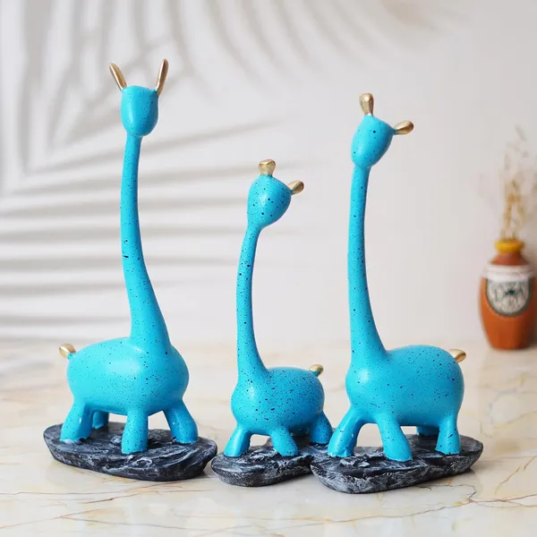Set_Of_3_Blue_Giraffe_Decorative_Figurines_With_Marble_Base
