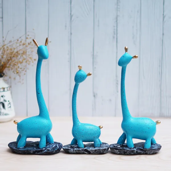 Set_Of_3_Blue_Giraffe_Decorative_Figurines_With_Marble_Base