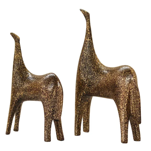 Decorative_Golden_Animal_Figurines_Set_Of_2_Metallic_Horse_Statues