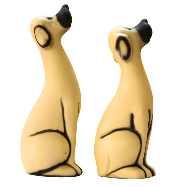 Handcrafted_Ceramic_Dog_Figurine_Pair_Sitting_Dogs_With_Black_Ears_Home_Decor_Showpiece