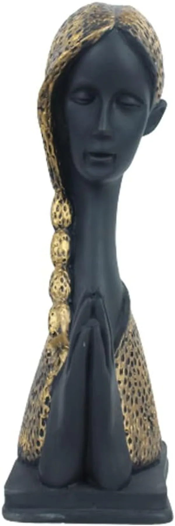 Decorative_Black_&_Gold_Lady_Figurine_With_Long_Braid