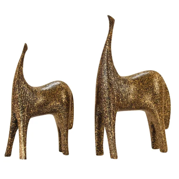 Decorative_Golden_Animal_Figurines_Set_Of_2_Metallic_Horse_Statues