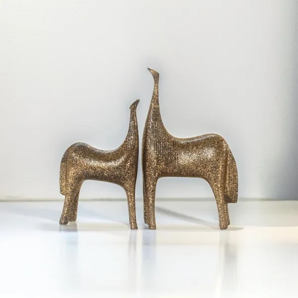 Decorative_Golden_Animal_Figurines_Set_Of_2_Metallic_Horse_Statues