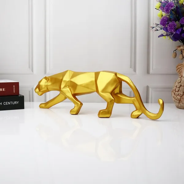 Geometric_Gold_Panther_Figurine_Modern_Home_Decor_Sculpture