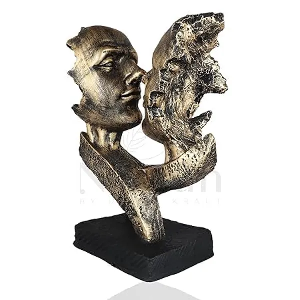 Decorative_DualFace_Sculpture_With_Ribbon_Design_On_Black_Base