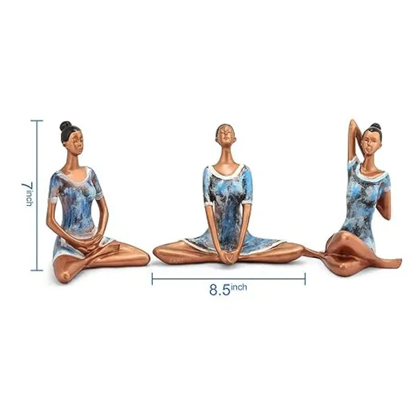 Set_Of_3_Decorative_Yoga_Figurines_Blue_Dress_Copper_Finish