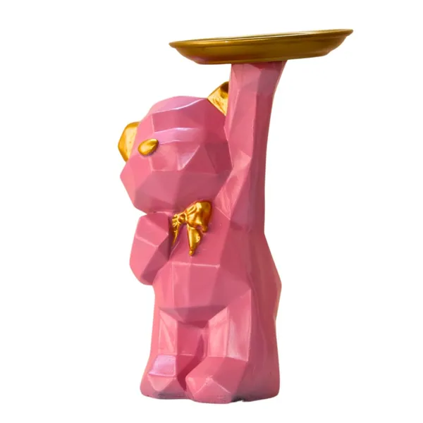 Pink_Bear_Decorative_Candle_Holder_With_Gold_Plate
