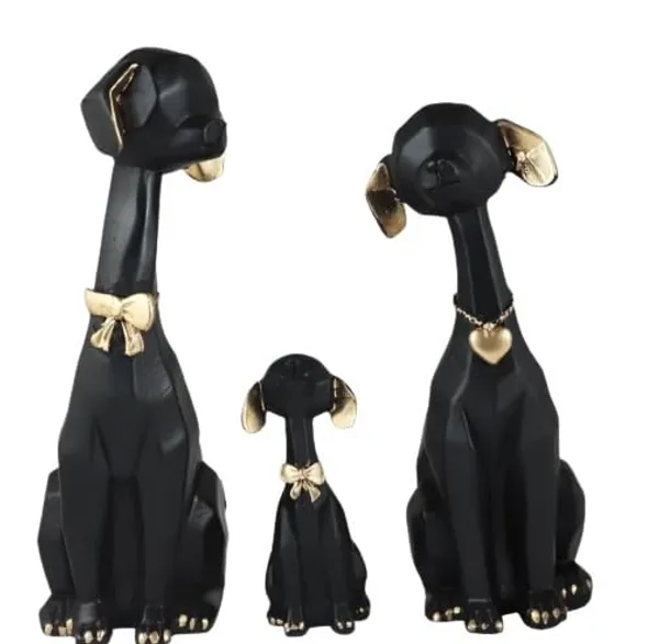 Elegant_Black_Dog_Family_Figurine_Set_With_Gold_Accents_Set_Of_3
