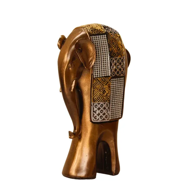 Decorative_Golden_Elephant_Figurine_Set_With_Mosaic_Pattern