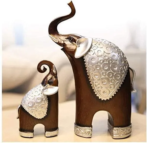 Decorative_Elephant_Figurine_Set_Brown_And_Silver_Set_Of_2