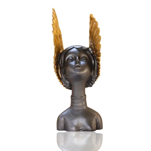 Golden_Wings_Decorative_Bust_Sculpture_Black_And_Gold_Angel_Figurine