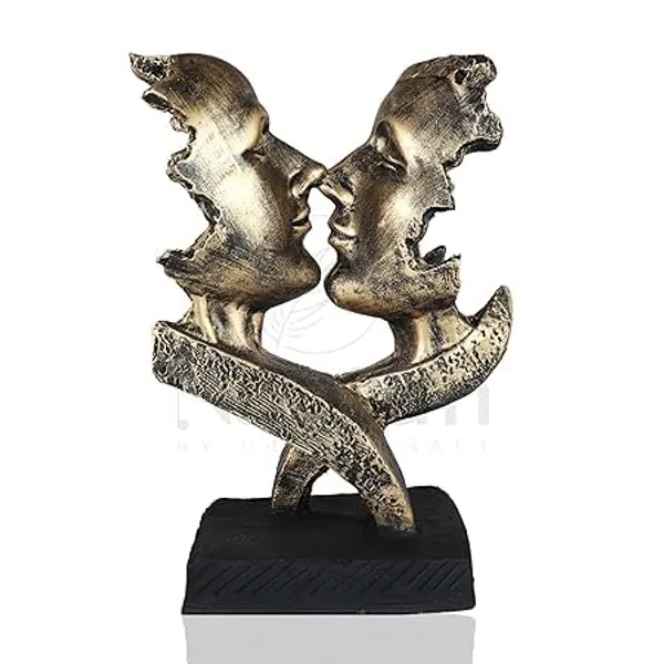 Decorative_DualFace_Sculpture_With_Ribbon_Design_On_Black_Base