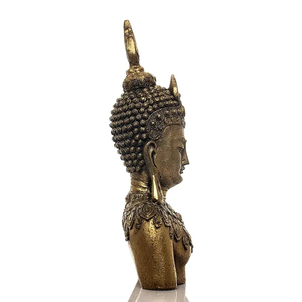 Handcrafted_Golden_Buddha_Head_Bust_Statue_Decorative_Showpiece
