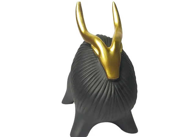 Decorative_Bull_Figurine_With_Golden_Horns_Black_Matte_Finish