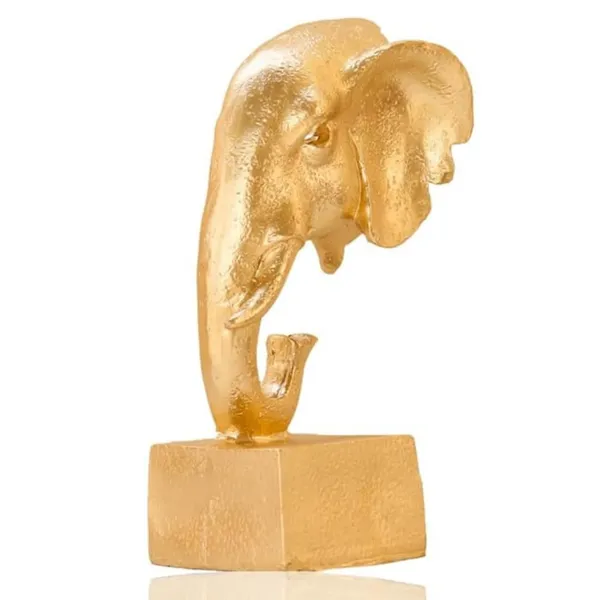 Golden_Elephant_Head_Decorative_Showpiece_13_Cm