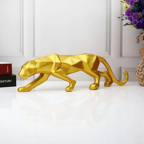 Geometric_Gold_Panther_Figurine_Modern_Home_Decor_Sculpture