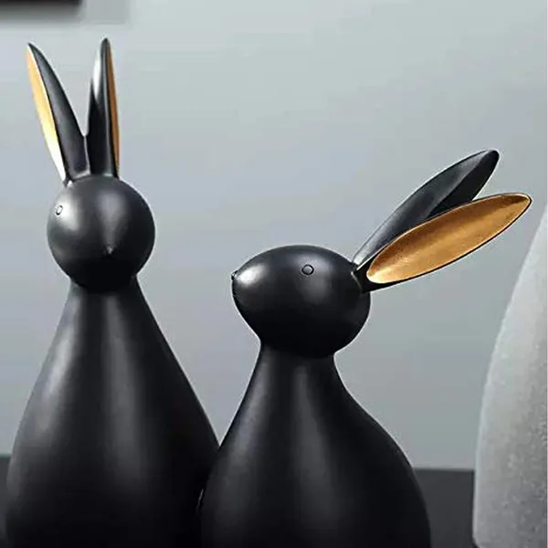 Modern_Minimalist_Black_Rabbit_Figurine_Pair_With_Gold_Accents