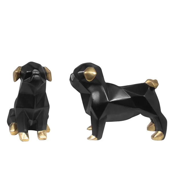 Decorative_Geometric_Pug_Dog_Figurines_Set_Black_&_Gold_Set_Of_2