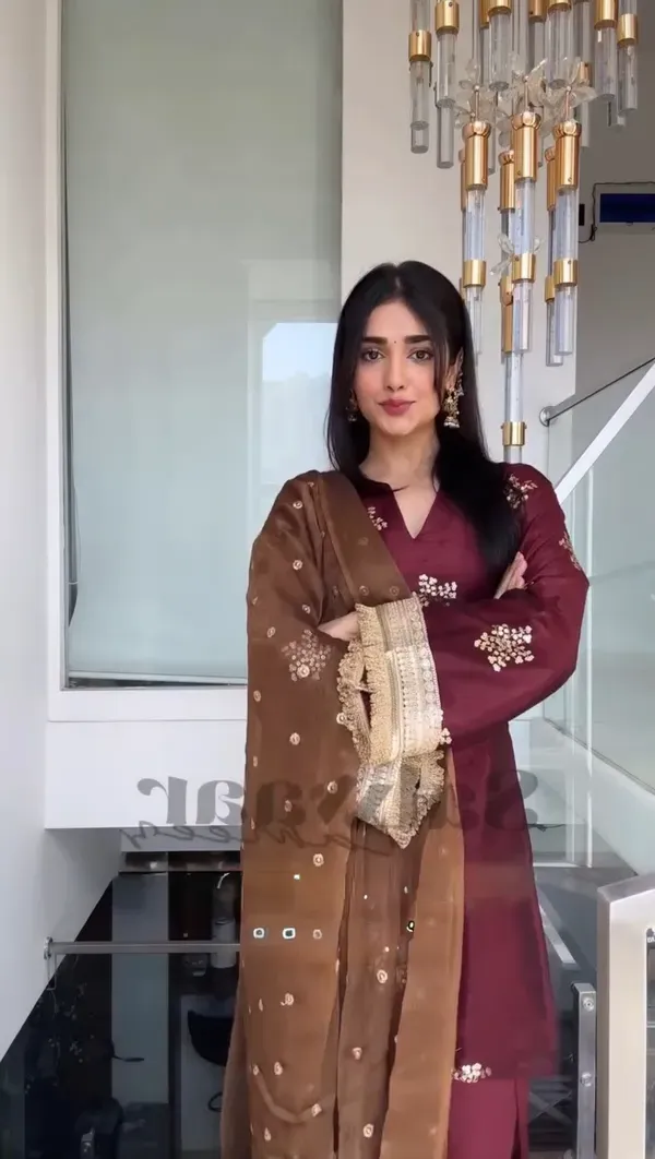 Maroon_Festive_Natural_Crepe_Silk_Embroidered_Kurta_Palazzo_Dupatta_For_Women