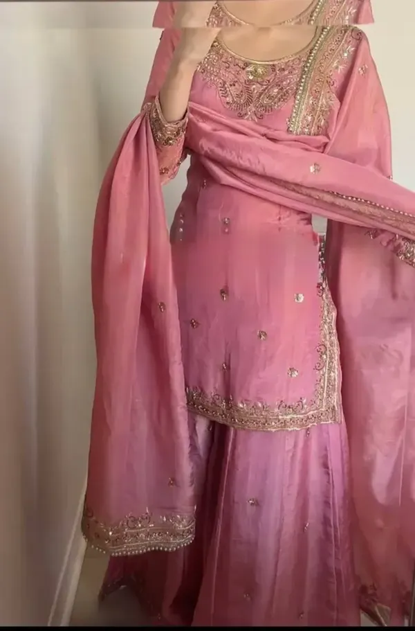 Dusty_Rose_Pink_Designer_Chinon_Silk_Party_Wear_Top_Palazzo_Set_With_Dupatta_For_Women