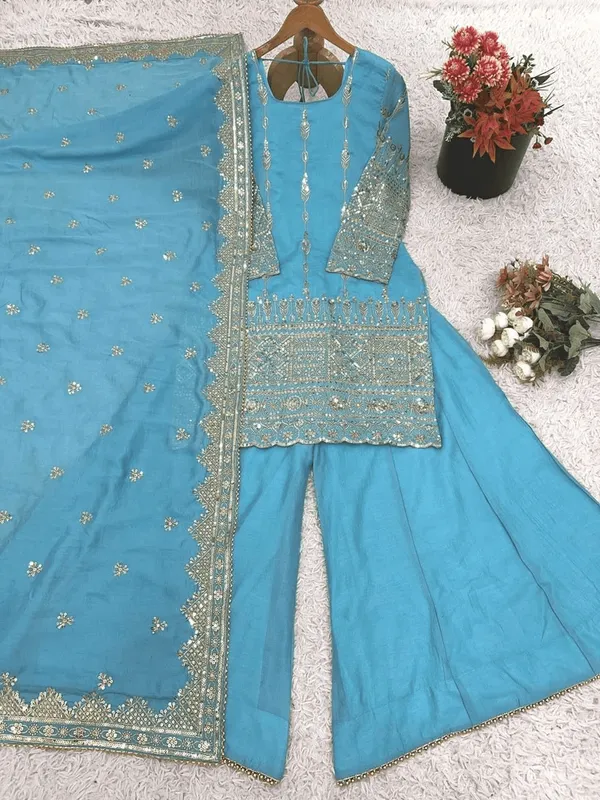 Pastel_Blue_Elegant_Embroidered_Sequence_Designer_Sharara_Set_For_Women
