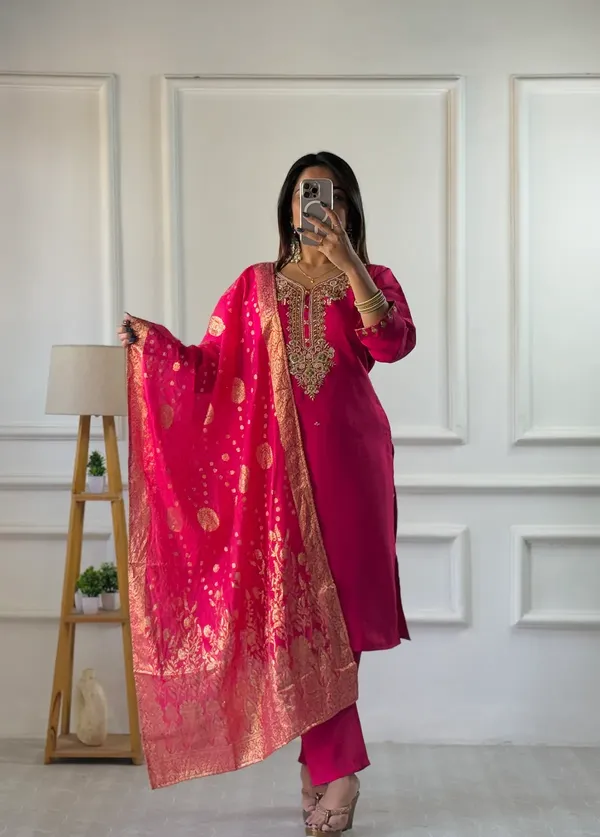 Rani_Pink_Elegant_Embroidered_Roman_Silk_Kurta_With_Pant_Dupatta_For_Women