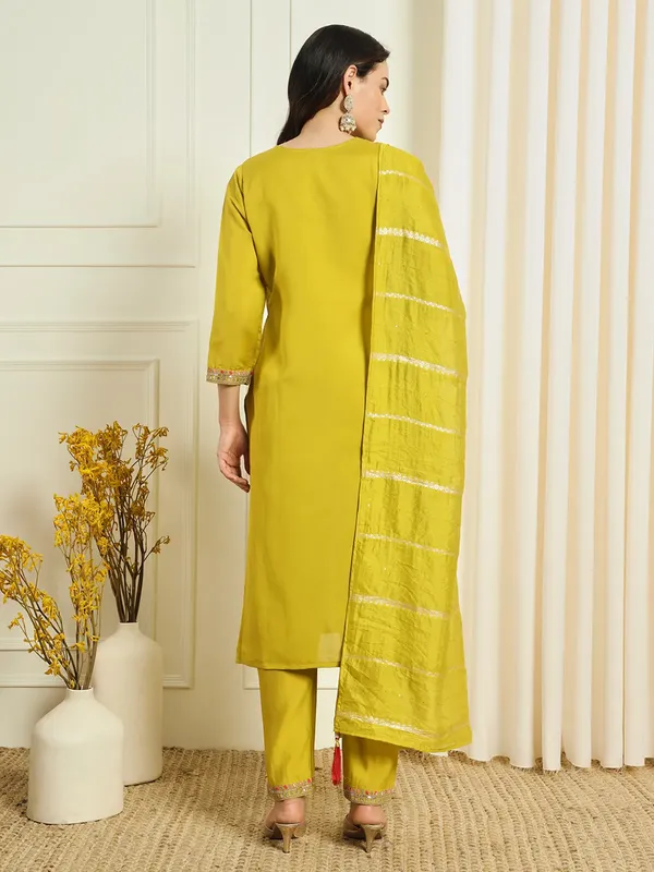 Lemon_Roman_Silk_Thread_Embroidered_Kurta_With_Pant_Dupatta_For_Women
