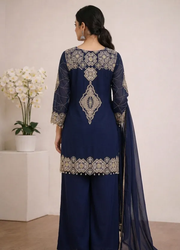 Blue_Georgette_Embroidery_Kurta_Palazzo_Set_With_Dupatta_For_Women