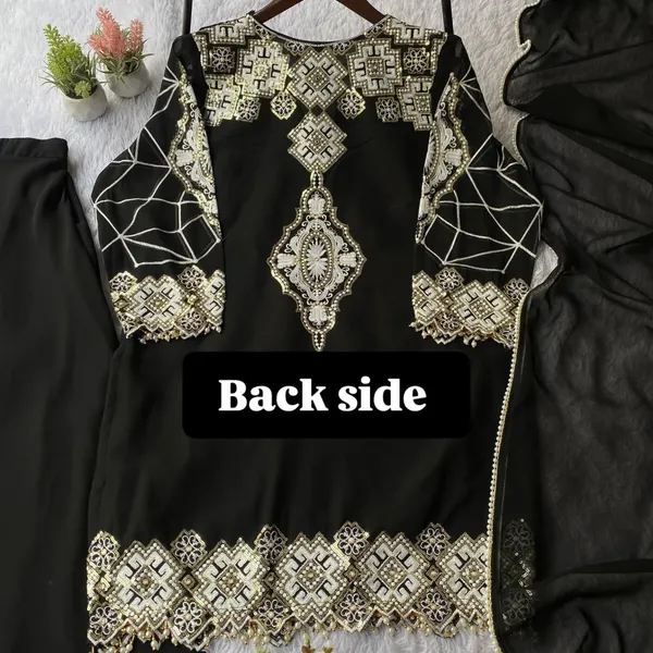 Black_Georgette_Embroidery_Kurta_Palazzo_Set_With_Dupatta_For_Women