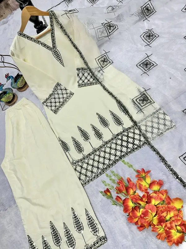 Off_White_Designer_Natural_Crap_Embroidered_Kurta_Palazzo_Set_With_Dupatta_For_Women