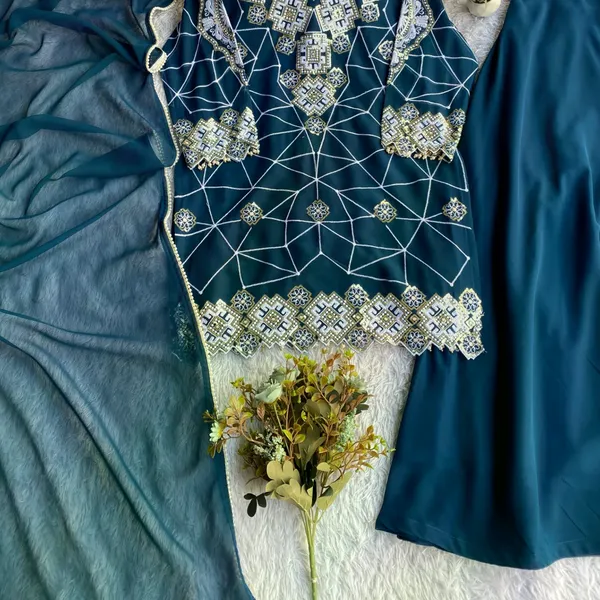 Teal_Blue_Georgette_Embroidery_Kurta_Palazzo_Set_With_Dupatta_For_Women