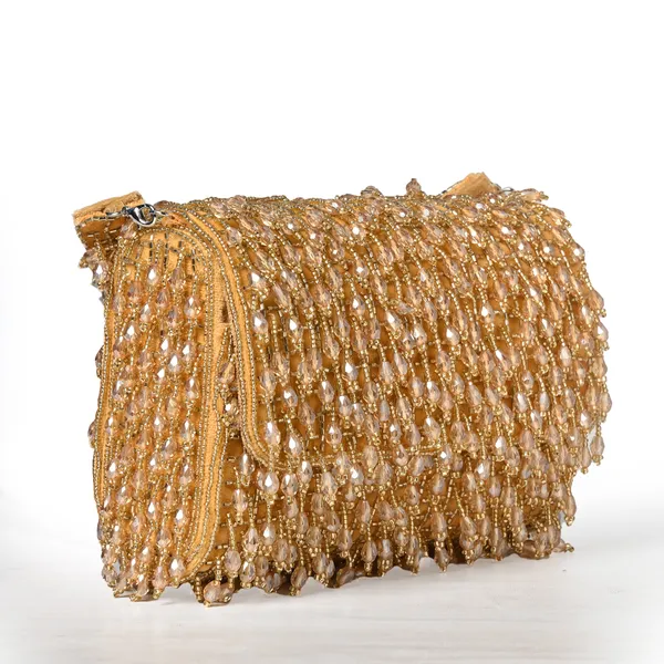 Golden_Velvet_Base_And_Glass_Beads_Work_Flap_Bag_For_Women