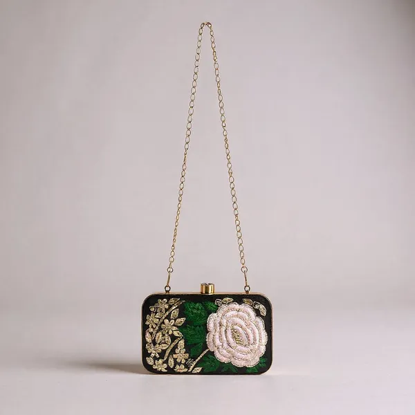 Black_Silk_Base_And_Metal_Frame_And_Thread_And_Zardosi_Work_Embroidered_Bag_For_Women