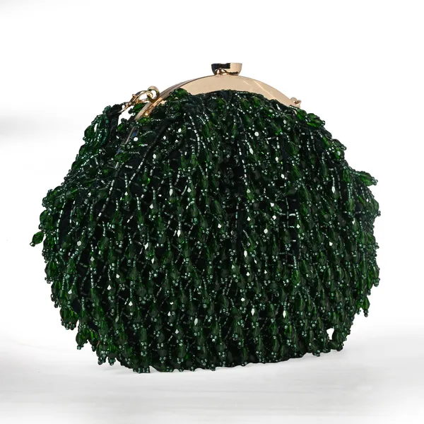 Green_Velvet_Base_And_Glass_Beads_Work_Batua_Bag_For_Women
