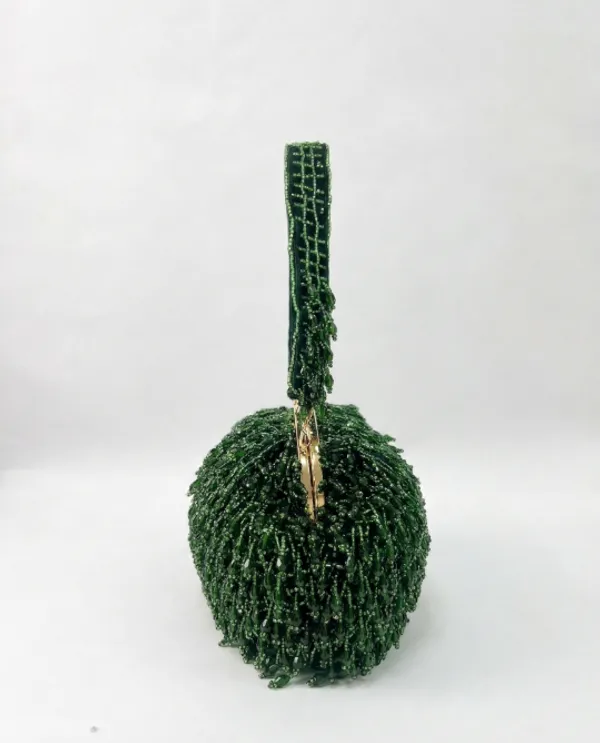 Green_Velvet_Base_And_Glass_Beads_Work_Batua_Bag_For_Women