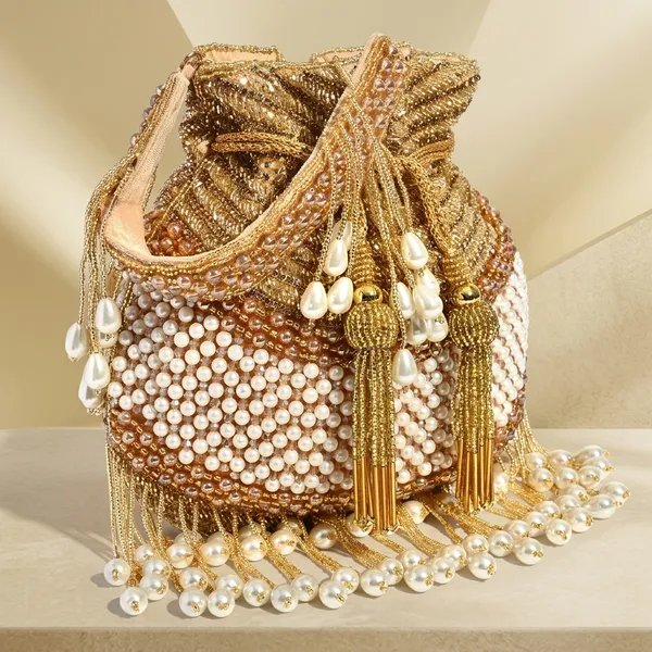 Golden_Silk_Base_And_Pearls_And_Micro_Beads_Work_Potli_Bag_For_Women