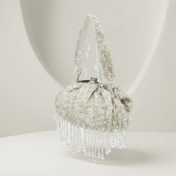 White_Silk_Base_And_Sequence_And_Micro_Beads_Work_Batua_Bag_For_Women