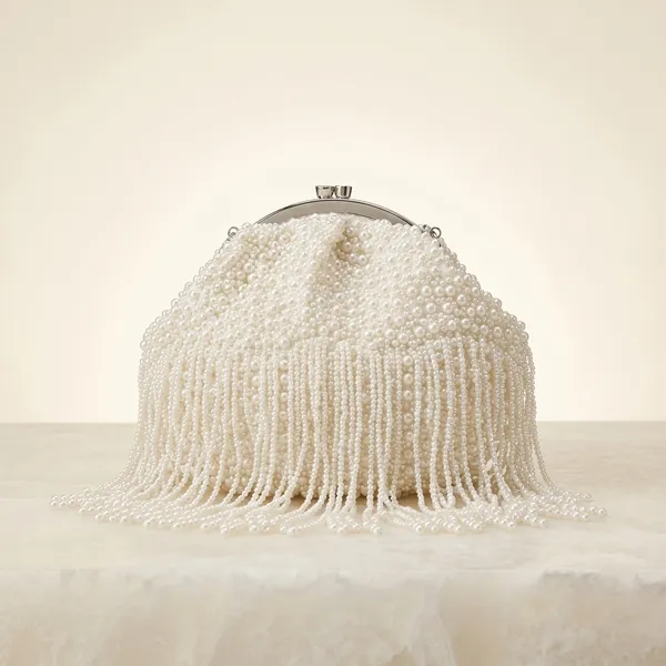 White_Silk_Base_And_Pearls_Work_Batua_Bag_For_Women