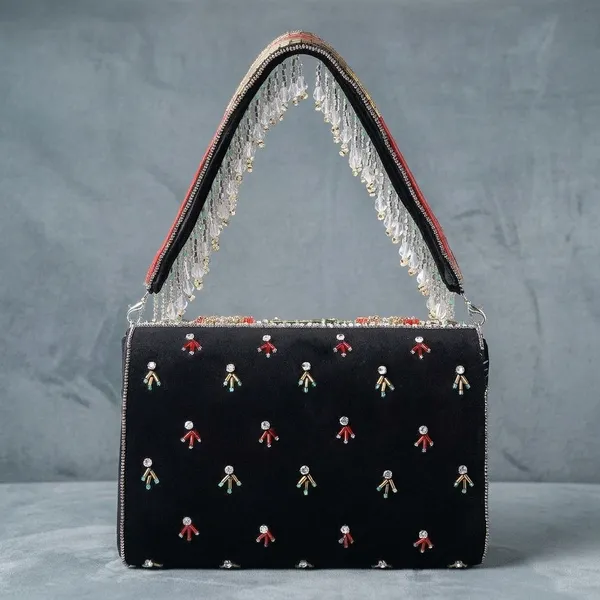 Black_Velvet_Base_And_Beads_And_Stone_Work_Flap_Bag_For_Women