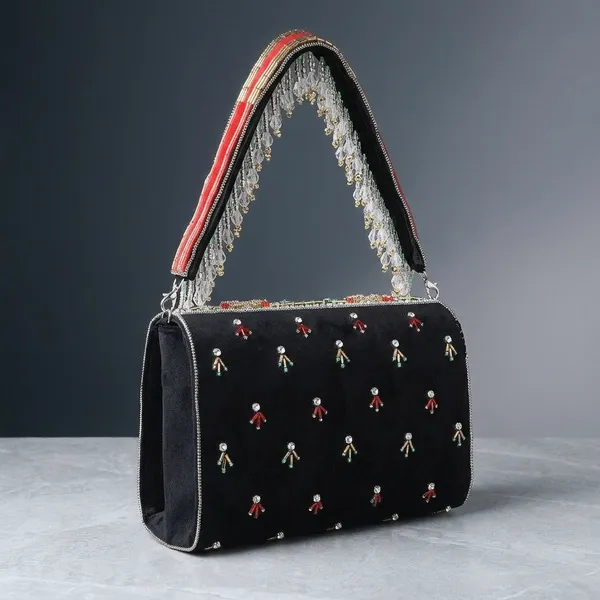 Black_Velvet_Base_And_Beads_And_Stone_Work_Flap_Bag_For_Women
