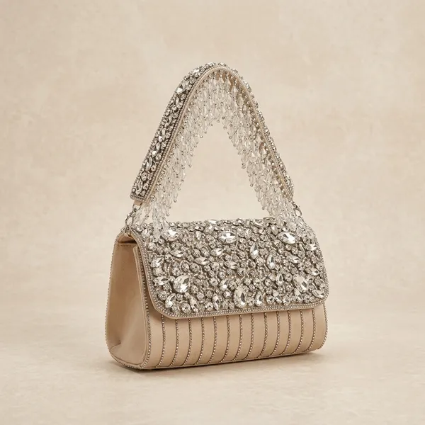 Beige_Suede_Base_And_Stone_Work_Flap_Bag_For_Women