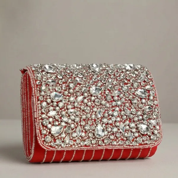 Red_Suede_Base_And_Stone_Work_Flap_Premium_Bag_For_Women