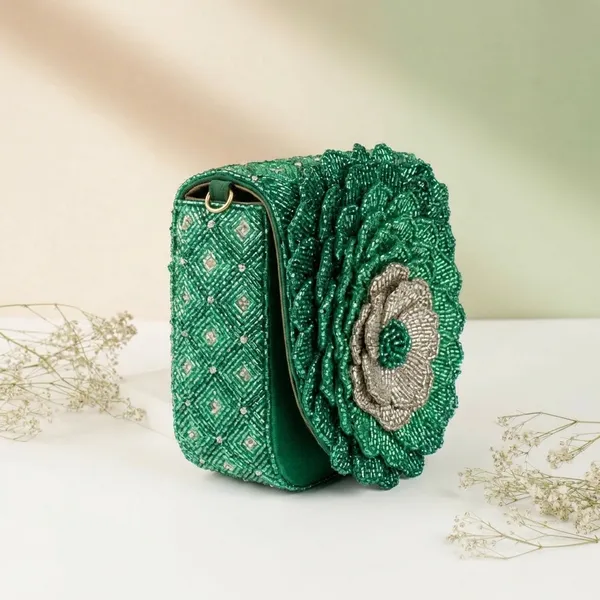 Green_Silk_Base_And_Cutdana_Work_Flap_Bag_For_Women