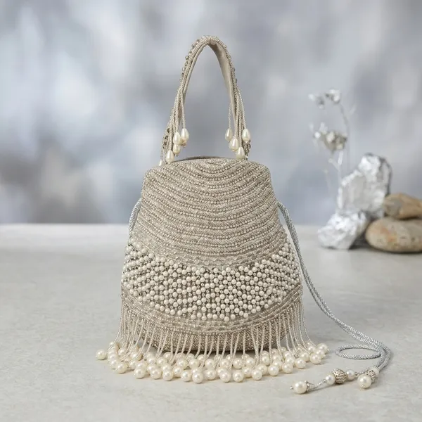 Silver_Cutdana_Work_And_Pearls_And_Silk_Fabric_Potli_Bag_For_Women