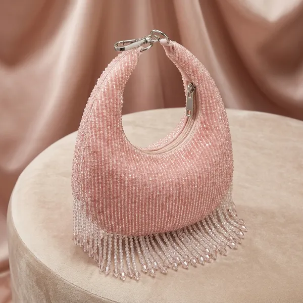 Pink_Velvet_Base_And_Crystal_Beads_Work_Moon_Bag_For_Women