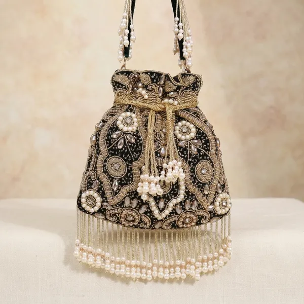 Black_Velvet_Base_And_Glass_Beads_And_Pearls_Work_Potli_Bag_For_Women