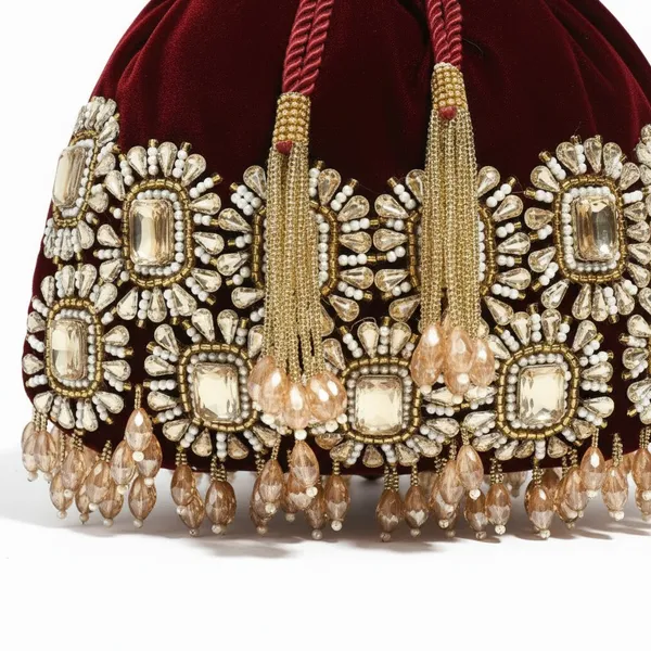 Maroon_Velvet_Base_And_Glass_Beads_And_Stone_Work_Potli_Bag_For_Women