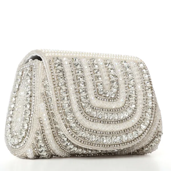 Silver_Velvet_Base_And_Rhinestone_Work_Flap_Bag_For_Women
